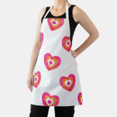 Warmes rosa Orangefarbenes Herzmuster Schürze (InSitu)