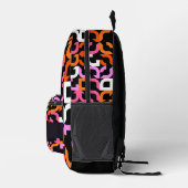 Warmes rosa Orangefarbenes Kunstmuster aus dem Mit Bedruckter Rucksack (Rechts)