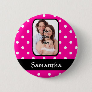 Warmes rosa Polster-Punktmuster Button