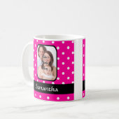 Warmes rosa Polster-Punktmuster Kaffeetasse (Vorderseite Links)