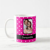 Warmes rosa Polster-Punktmuster Kaffeetasse (Links)