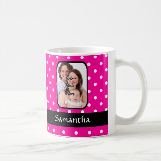 Warmes rosa Polster-Punktmuster Kaffeetasse (Rechts)