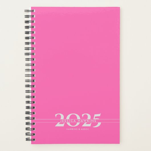 Warmes rosa Überlappen von Text Split Year Weekly Planer (Vorderseite)