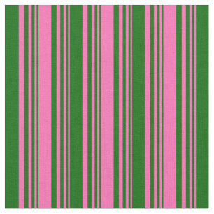 Warmes, rosa und dunkelgrünes, gestreiftes Muster Stoff