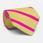 Warmes Rosa und goldener Streifen Krawatte (Gerollt)