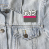 Warmes rosa und graues Blumenmuster Button (Beispiel)
