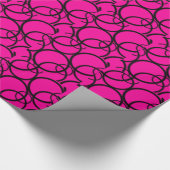 Warmes Rosa und Kreise Geschenkpapier (Ecke)