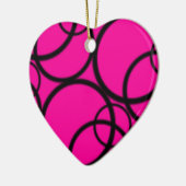 Warmes Rosa und Kreise Keramik Ornament (Links)