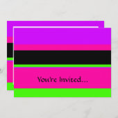 Warmes Rosa und Lila Tonstreifen - Modernes Design Einladung (Vorne/Hinten)