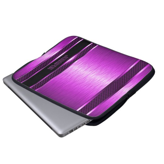 Warmes rosa und schwarzes Design lackierte Alumini Laptopschutzhülle (Vorne Knopf)