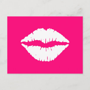 Warmes Rosa und weißer Lipstick Postkarte
