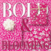 Warmes rosa und weißes Blumenmuster Geschenkpapier Set