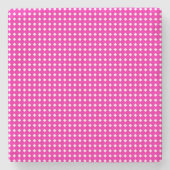 Warmes rosa und weißes Diamantmuster Steinuntersetzer (Vorderseite)