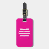 Warmes Rosa und weißes, einfaches Monogramm mit dr Gepäckanhänger (Vorderseite vertikal)