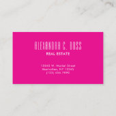 Warmes Rosa und weißes, einfaches Monogramm mit dr Visitenkarte (Rückseite)