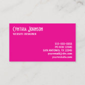 Warmes Rosa und weißes Retro Visitenkarte (Rückseite)