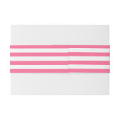 Warmes Rosa und weißes Streifen Einladung Bauchban Einladungsbanderole (Rückseitenbeispiel)