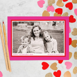 Warmes Rosa Valentinstag Foto Rahmen Magnetkarte