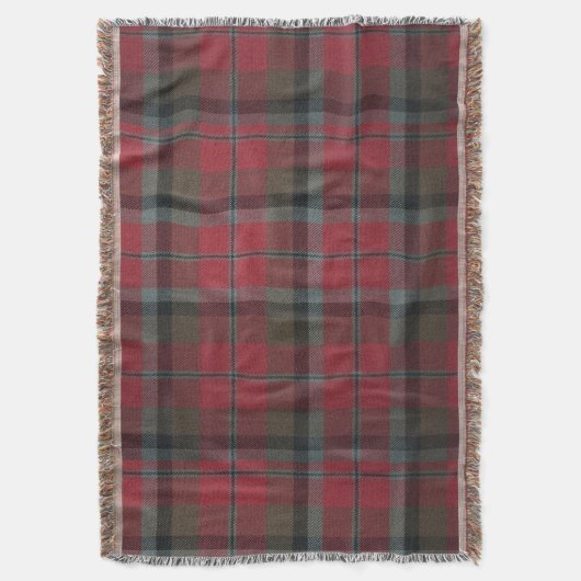 Warmes Rot und brauner Tartan Decke (Vorderseite Vertikal)