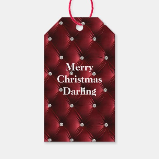 Warmes Rotes Imitat Velvet Geschenkanhänger (Vorderseite)