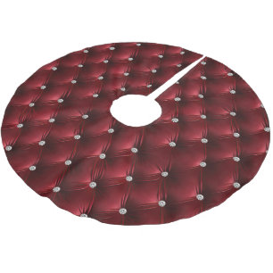 Warmes Rotes Imitat Velvet Polyester Weihnachtsbaumdecke