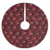 Warmes Rotes Imitat Velvet Polyester Weihnachtsbaumdecke (Vorderseite)
