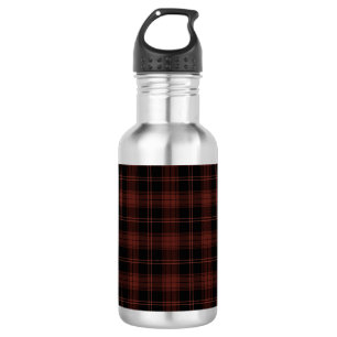 Warmes, rotes, Kariertes (Tartan) Muster Edelstahlflasche