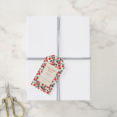 Warmes rotes Kirschenmotiv Geschenkanhänger (Mit Garn)