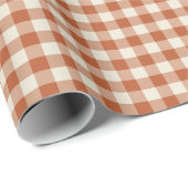 Warmes rustikales Herbst Braun gemütliches Schachb Geschenkpapier (Rolleneckpunkt)