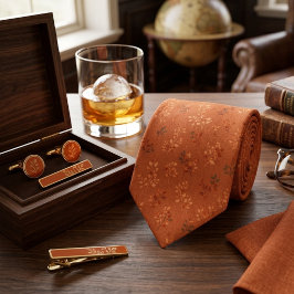 Warmes Rustikales Orangenblatt-Muster Krawatte