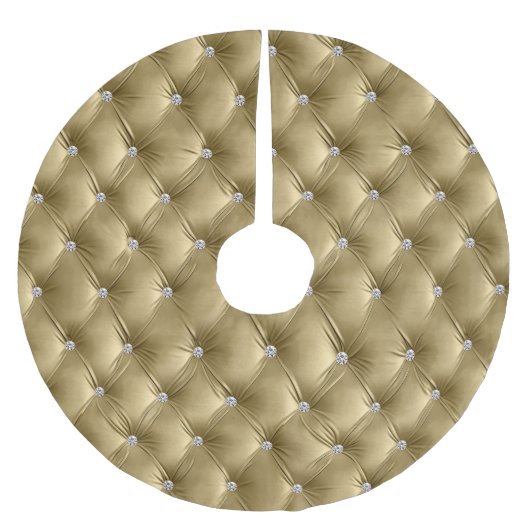 Warmes Soft Gold Imitate Velvet Polyester Weihnachtsbaumdecke (Vorderseite)