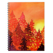 Warmes Sonnenuntergang Wasserfarben-Notebook Notizblock (Vorderseite)