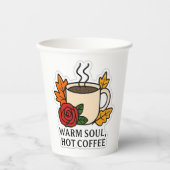 Warmes Soul, heißer Kaffee - Herbst Pappbecher (Vorderseite)