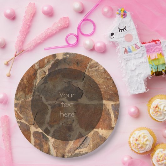 Warmes Stonewall-Muster golden irgendein Text Pappteller (Party)