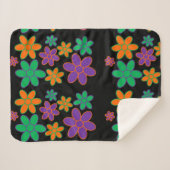 Warmes Toasty Blanket mit 70er Style Blume Sherpadecke (Vorderseite (Horizontal))