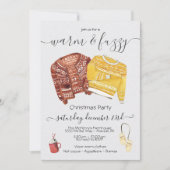 Warmes und Fuzzy Sweater Holiday Weihnachten Party Einladung (Vorderseite)