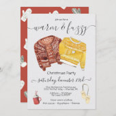 Warmes und Fuzzy Sweater Holiday Weihnachten Party Einladung (Vorne/Hinten)
