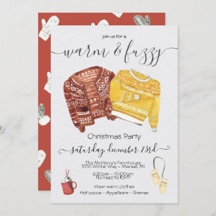 Warmes und Fuzzy Sweater Holiday Weihnachten Party Einladung