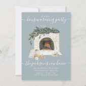 Warmes und gemütliches Party für den Kamin Einladung (Vorderseite)