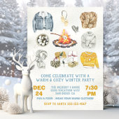 Warmes und gemütliches Winter Party Weihnachtsfeue Einladung