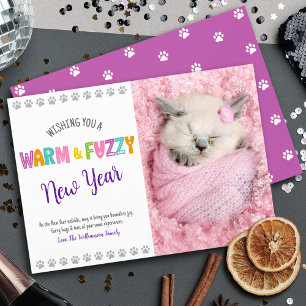 Warmes und schwindelerregendes New Year Pet Foto N Feiertagskarte