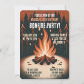 Warmes Wald Holzfeuer Party Einladung (Vorderseite)