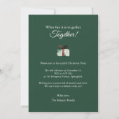 Warmes Weihnachts-Party Einladung (Rückseite)