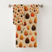 Warmes Winter Pinecones Muster Badhandtuch Set (Insitu)