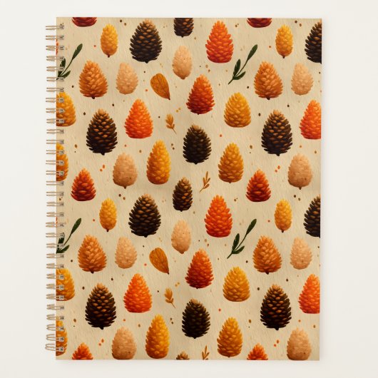 Warmes Winter Pinecones Muster Planer (Vorderseite)