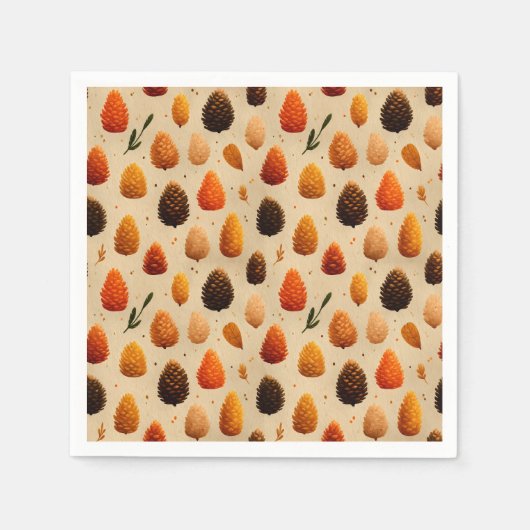 Warmes Winter Pinecones Muster Serviette (Vorderseite)