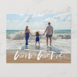 Warmes Wishs Family Coastal Beach Foto Feiertagspostkarte