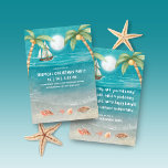 Warmes Wonderland Tropical Beach Weihnachtsfest Pa Einladung<br><div class="desc">Die Tropische Weihnachtsweihnachtsbäder mit Muscheln und glitzerndem Sand, Palmen und ein Schiff, das im türkisblauen Meer segelt, sind die Party Einladung. Die Texte sind zum Ton "Winter Wonderland", aber mit einer tropischen Drehung, die sagt: "Seashells Ring, hören Sie zu? — Am Strand glitzert Sand — Ein schöner Anblick, wir sind...</div>