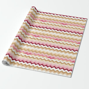 Warmes Zigzag Streifen Muster Geschenkpapier
