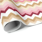 Warmes Zigzag Streifen Muster Geschenkpapier (Rolleneckpunkt)